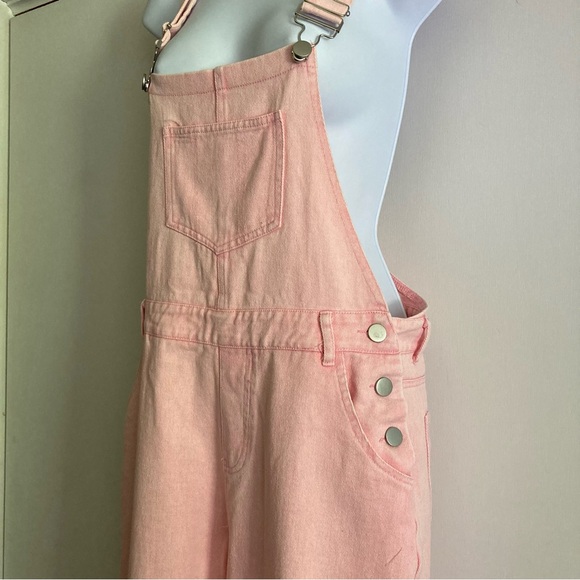 Vici She + Sky Pretty in Pink Denim Overalls, NWOT Sz S - Picture 8 of 16